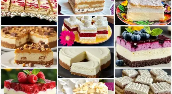 Kremowe, owocowe, czekoladowe – kolaż prezentuje 10 najlepszych ciast, od serników po torty.