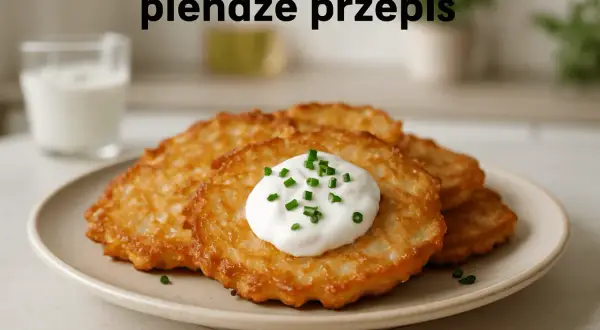 Złociste plendze z kwaśną śmietaną i szczypiorkiem na talerzu. Idealne na szybki obiad.